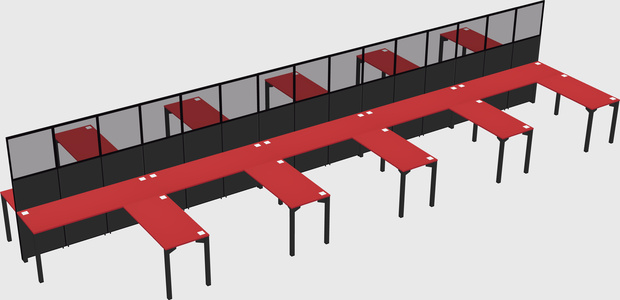 Shared l-shape cubicle
