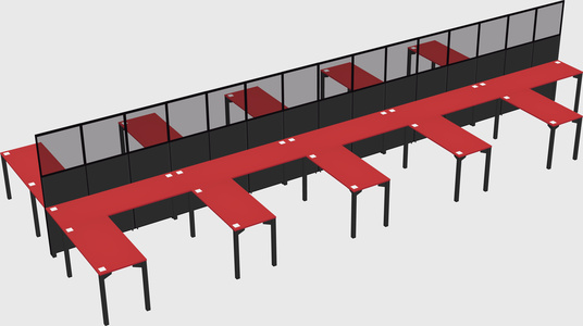 Shared l-shape cubicle