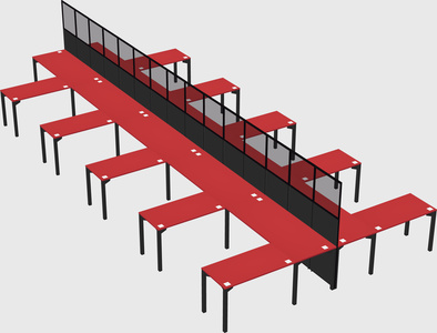 Shared l-shape cubicle