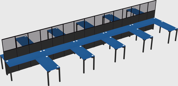 Shared l-shape cubicle