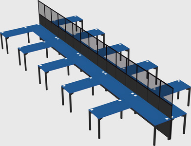 Shared l-shape cubicle