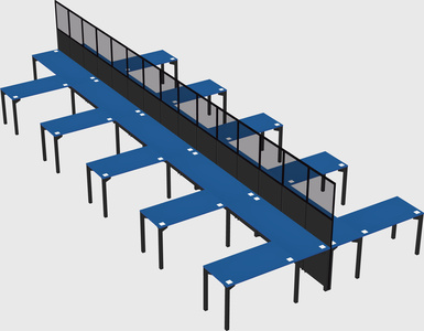 Shared l-shape cubicle