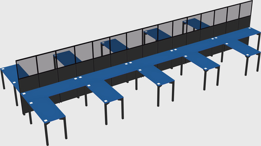 Shared l-shape cubicle