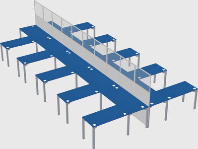 Shared l-shape cubicle