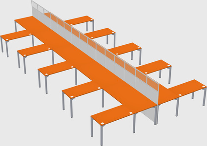 Shared l-shape cubicle
