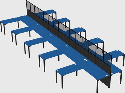 Shared l-shape cubicle