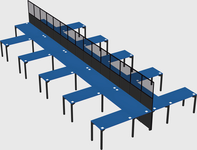 Shared l-shape cubicle