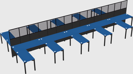 Shared l-shape cubicle
