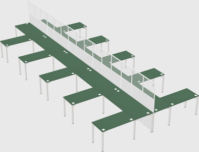 Shared l-shape cubicle