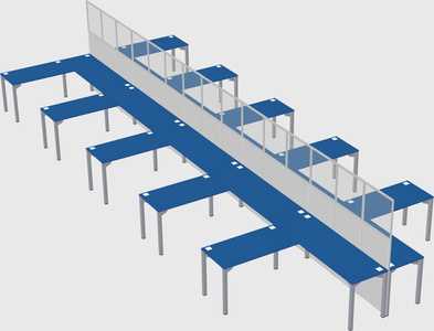 Shared l-shape cubicle