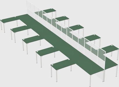 Shared l-shape cubicle