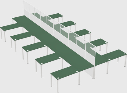 Shared l-shape cubicle