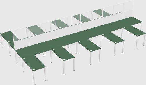 Shared l-shape cubicle