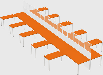 Shared l-shape cubicle