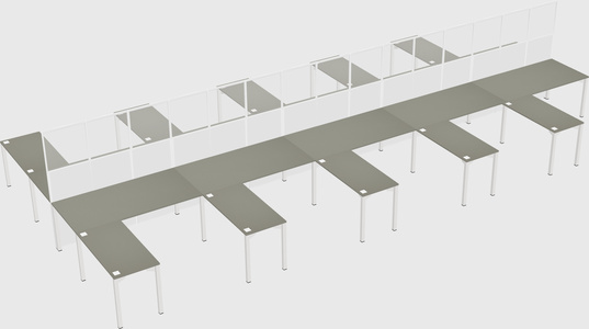 Shared l-shape cubicle