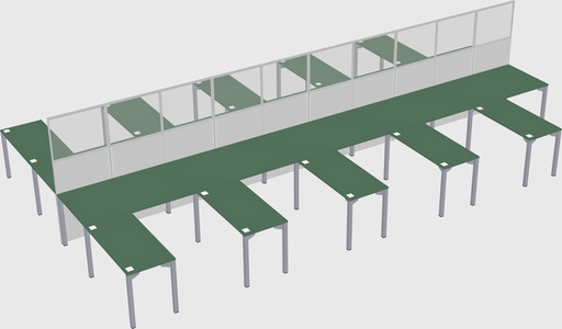 Shared l-shape cubicle