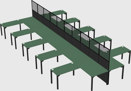 Shared l-shape cubicle