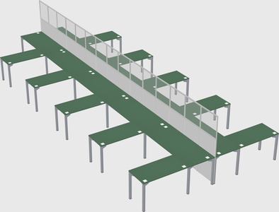 Shared l-shape cubicle