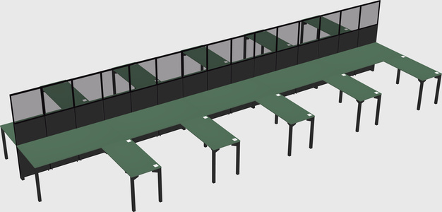 Shared l-shape cubicle