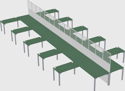 Shared l-shape cubicle