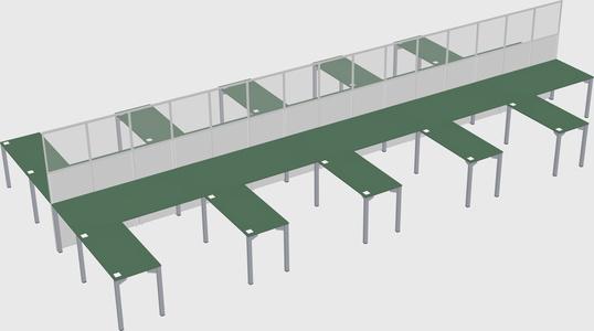 Shared l-shape cubicle