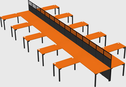 Shared l-shape cubicle