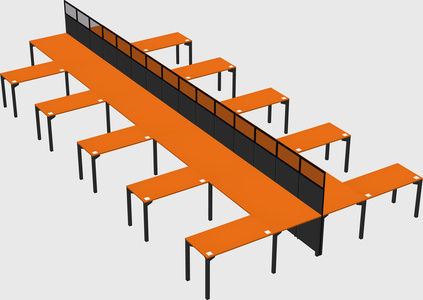 Shared l-shape cubicle