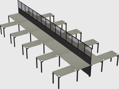 Shared l-shape cubicle