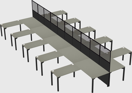 Shared l-shape cubicle