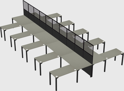 Shared l-shape cubicle