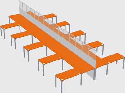 Shared l-shape cubicle