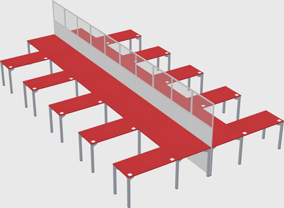 Shared l-shape cubicle