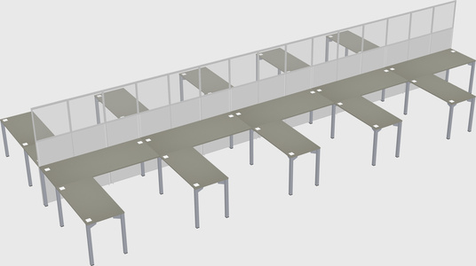 Shared l-shape cubicle