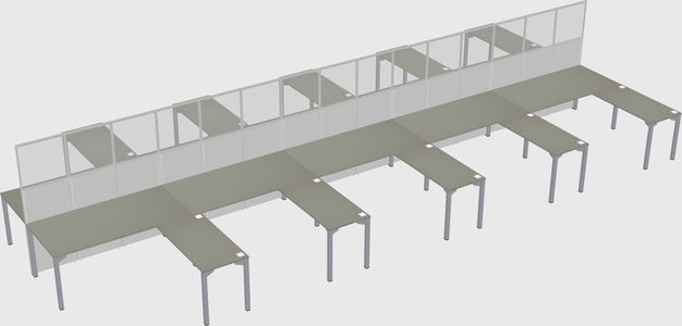 Shared l-shape cubicle