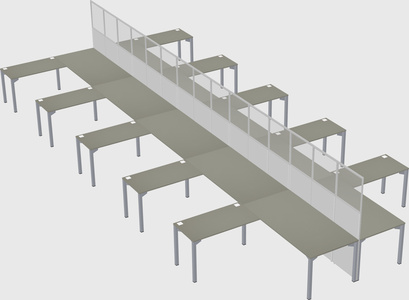 Shared l-shape cubicle