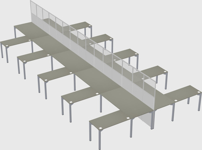 Shared l-shape cubicle