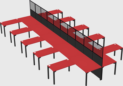 Shared l-shape cubicle