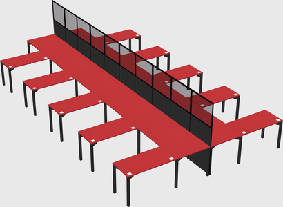 Shared l-shape cubicle