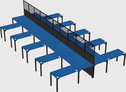 Shared l-shape cubicle