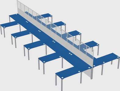 Shared l-shape cubicle