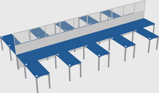 Shared l-shape cubicle
