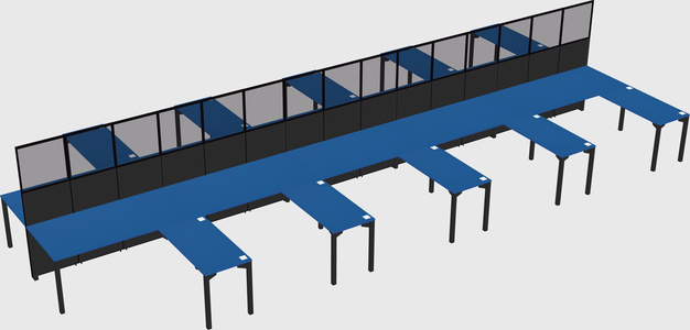 Shared l-shape cubicle