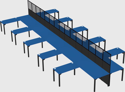 Shared l-shape cubicle