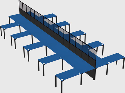 Shared l-shape cubicle