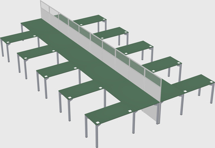 Shared l-shape cubicle