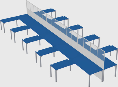 Shared l-shape cubicle