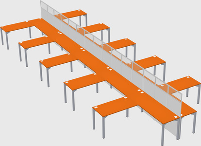 Shared l-shape cubicle