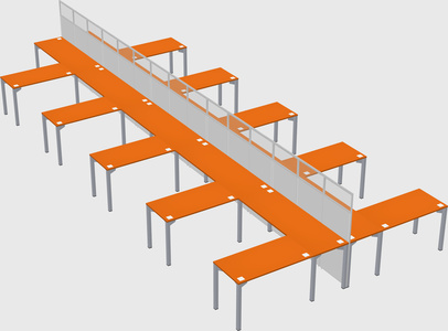Shared l-shape cubicle