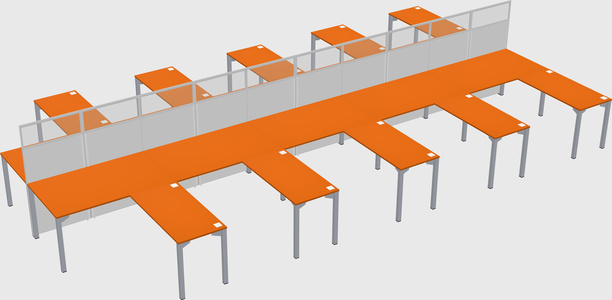 Shared l-shape cubicle
