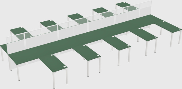 Shared l-shape cubicle